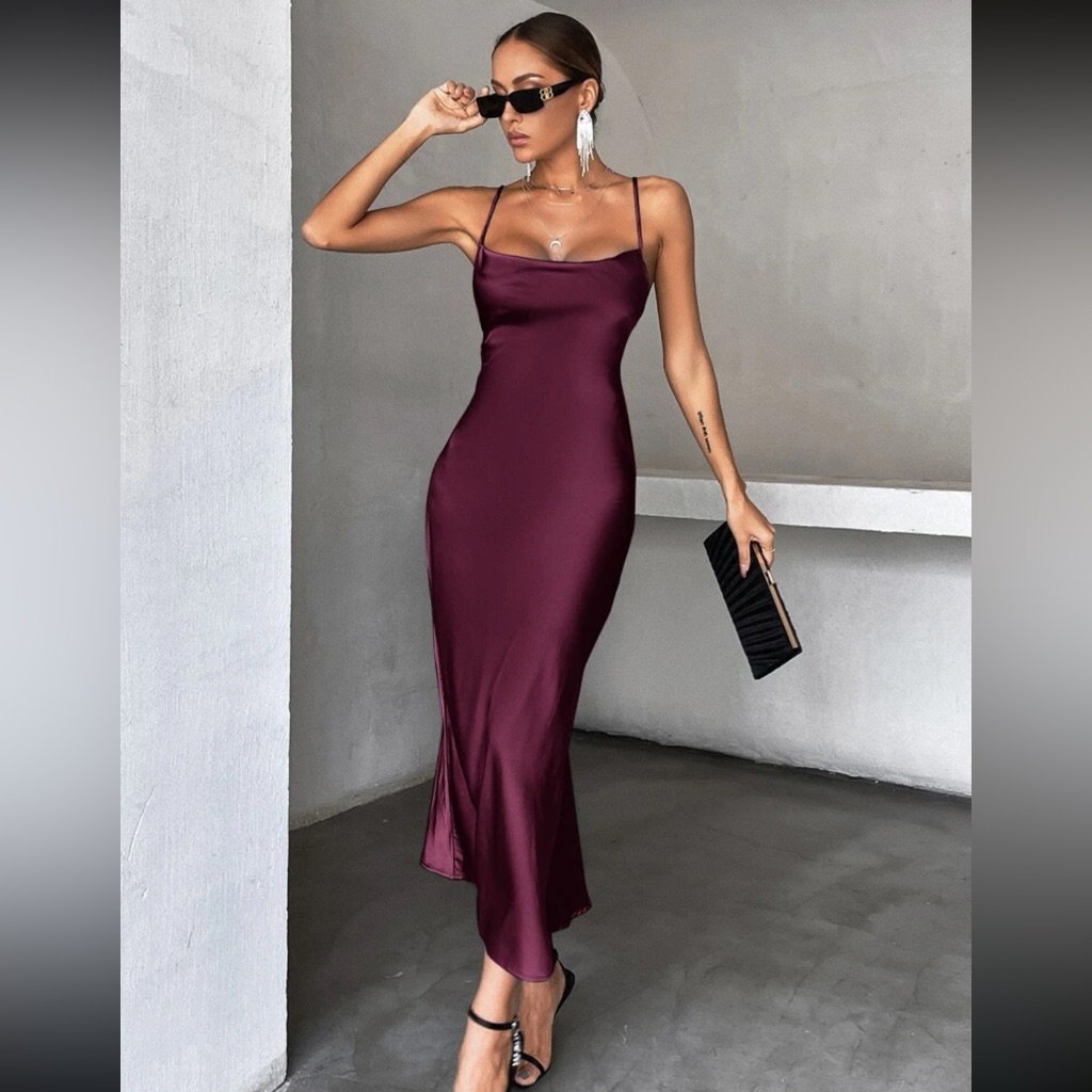 Solid Tie Backless Dress